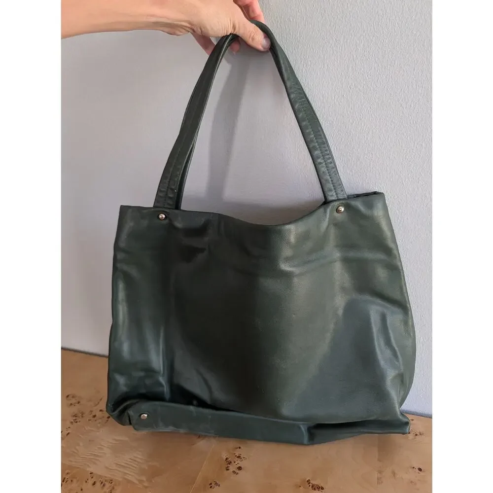 Kate Spade Sutton Place Claudia Lamb Skin Leather Tote Hunter Green